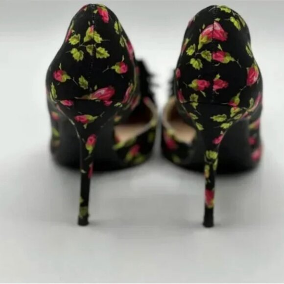 Betsey Johnson Hallye Floral Stiletto Heels with Poms Size 6.5 - Picture 9 of 12